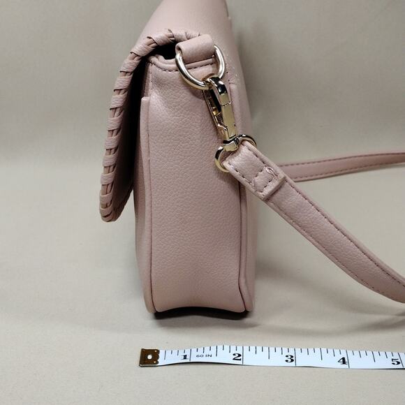 NWOT Elegant Faux Leather Fringe Casual Cute Pink Crossbody Bag Purse - Picture 6 of 13